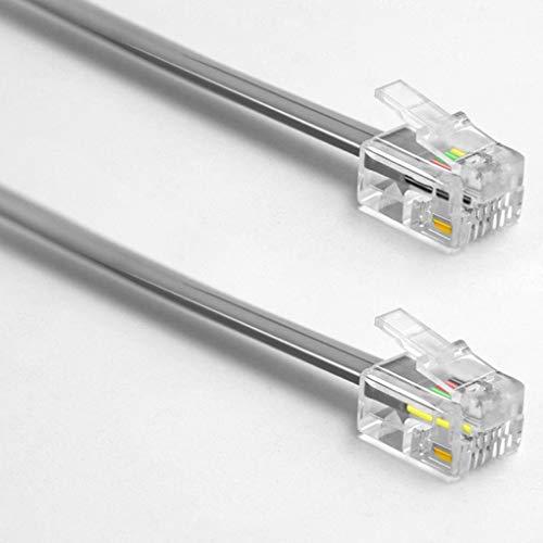 NECABLES NECABLES 3Pack Phone Cord 6ft Telephone Cord Phone Line Cord RJ11 6P4C Male to Male for Landline Phone and Fax - 6 Feet
