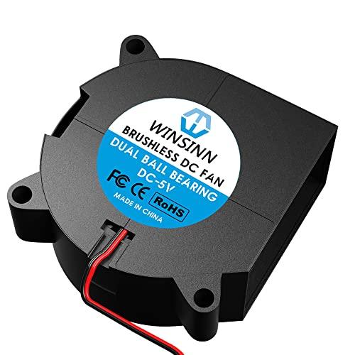 WINSINN WINSINN 40mm Blower Fan 5V, 3D Printer Micro 5 Volt Fans Blower 4020 Dual Ball Bearings, 40mmx20mm 2PIN (Pack of 4Pcs)