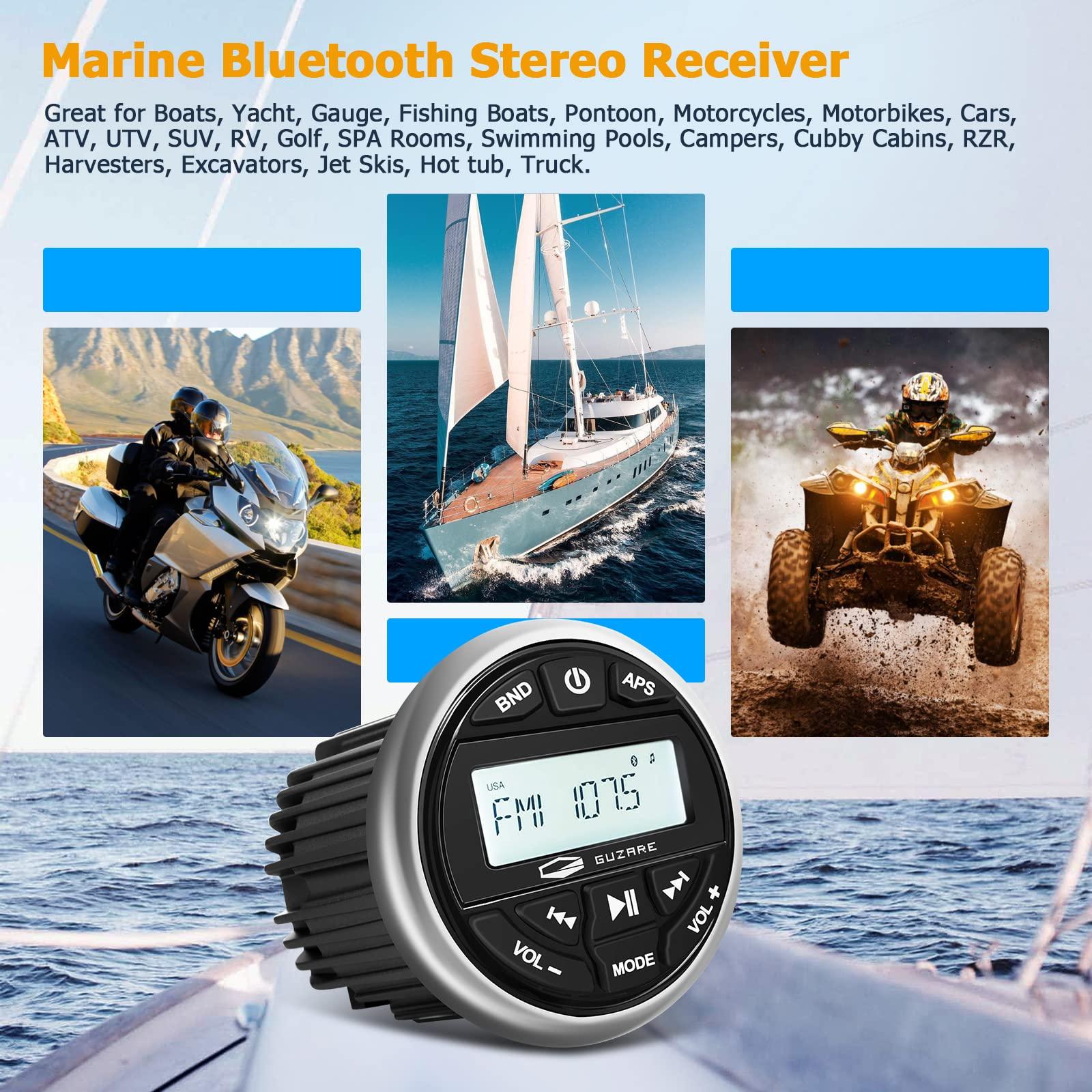 HASDA HASDA Waterproof Marine Bluetooth Radio Audio Stereo Sound System Receiver Digital Media FM AM Car MP3 Player for ATV UTV Boat Yacht Motorcycle