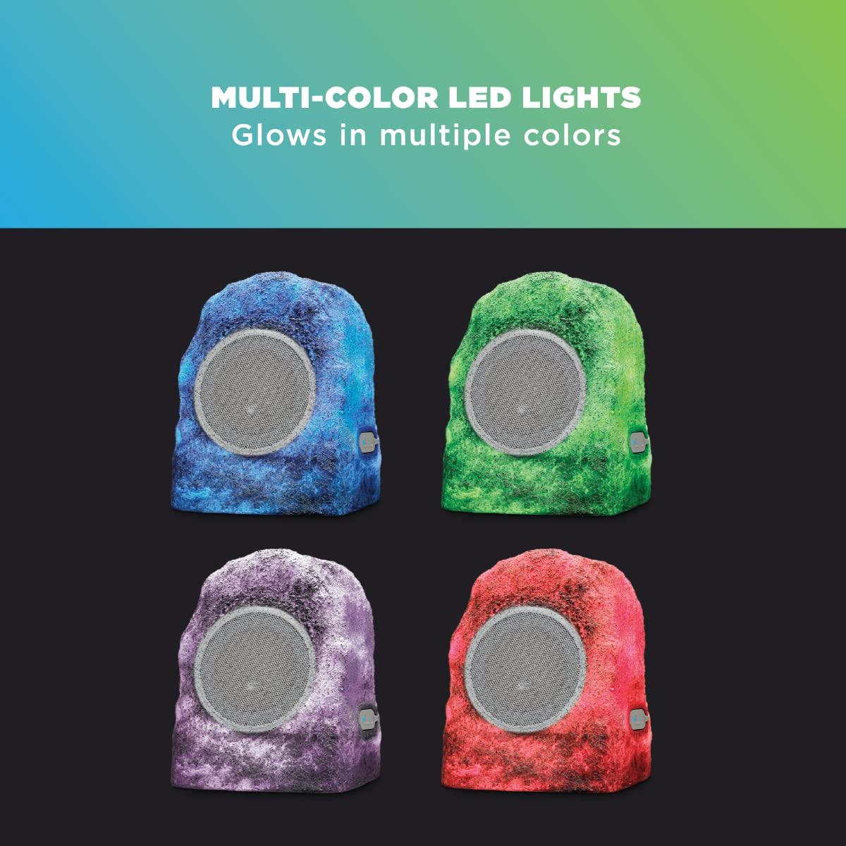 Ion ION Audio Glow Rocker Pair Rechargeable Outdoor Bluetooth-Enabled Speakers with Stereo-Link