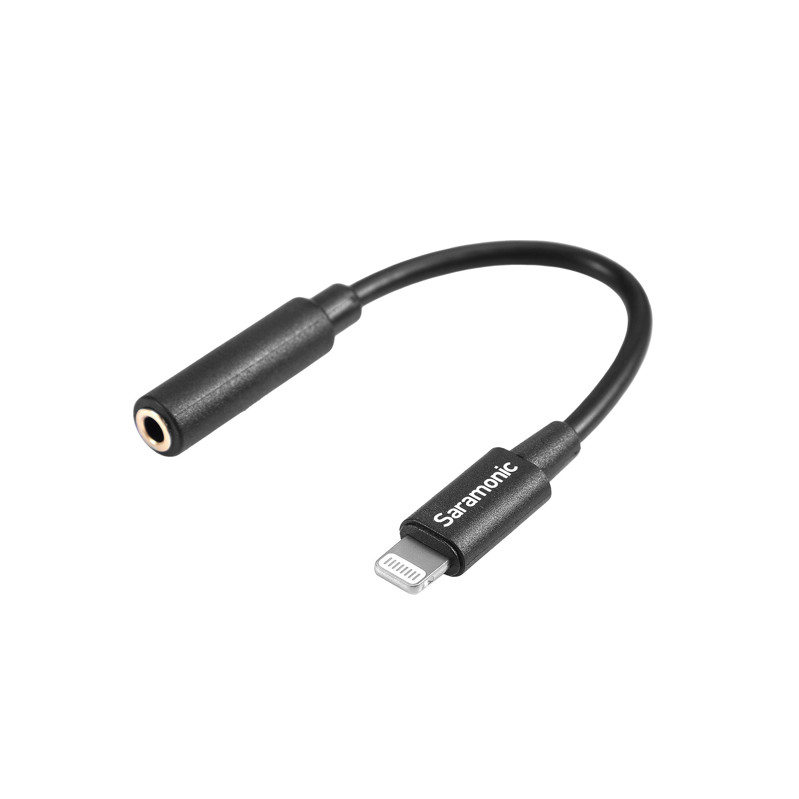 Saramonic Saramonic SR-C2018 Short Gold-Plated Female 3.5mm TRS Microphone and Audio Adapter Cable to Lightning Male for Apple iPhone and iPad with Lightning