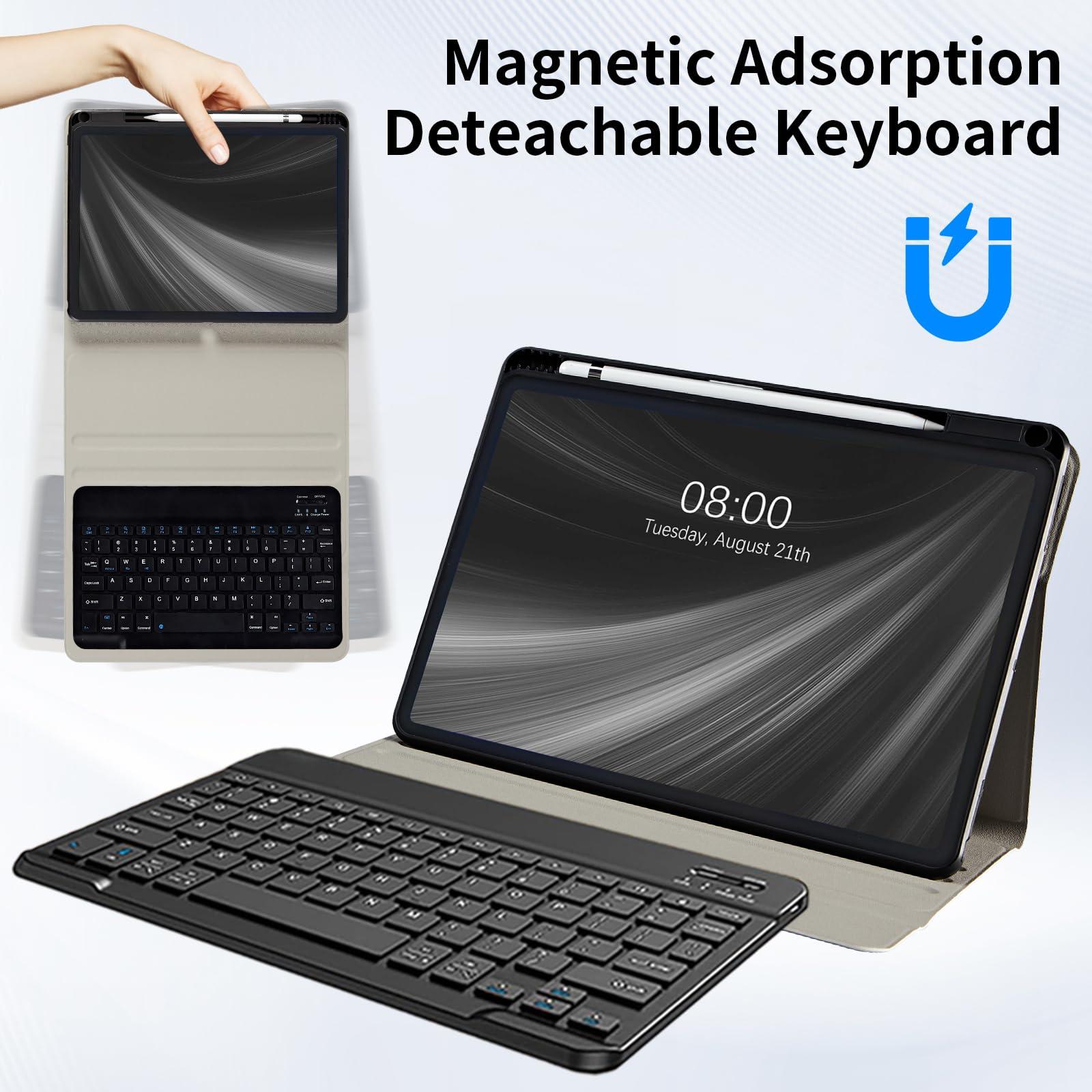 AIRWEE Keyboard Case for Samsung Galaxy Tab A9 Plus/A9+ 5G 11 Inch 2023, Galaxy Tab A9 Plus Case with Keyboard, with S Pen Holder Galaxy Tab A9+ 11\" (SM-X210/X216/X218) Keyboard Case, Buddha