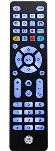 GE GE Backlit Universal Remote Controls for Samsung, Vizio, LG, Sony TVs, Blu-Ray Players, Streaming Devices (48843, 48848)
