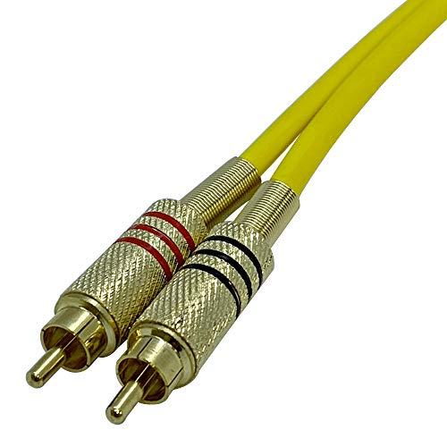 Seismic Audio Seismic Audio - SAPRCA3-3 Foot Yellow Dual RCA Male to Dual RCA Male Audio Patch Cable 2RCA to 2RCA Audio Cord