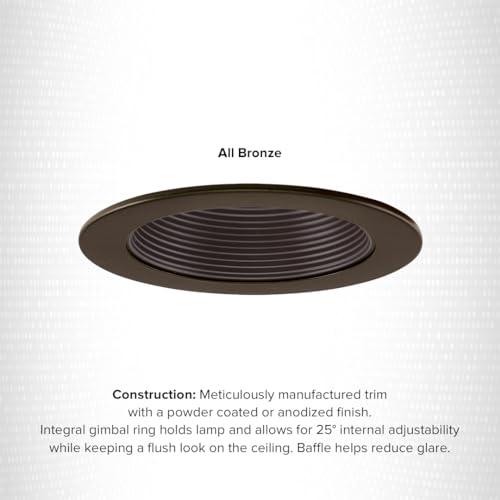 Elco Lighting Elco Lighting 4\" Low Voltage Adjustable Step Baffle Trim, MR16 LED Bulb Compatible, Recessed Lighting Trims - All Bronze