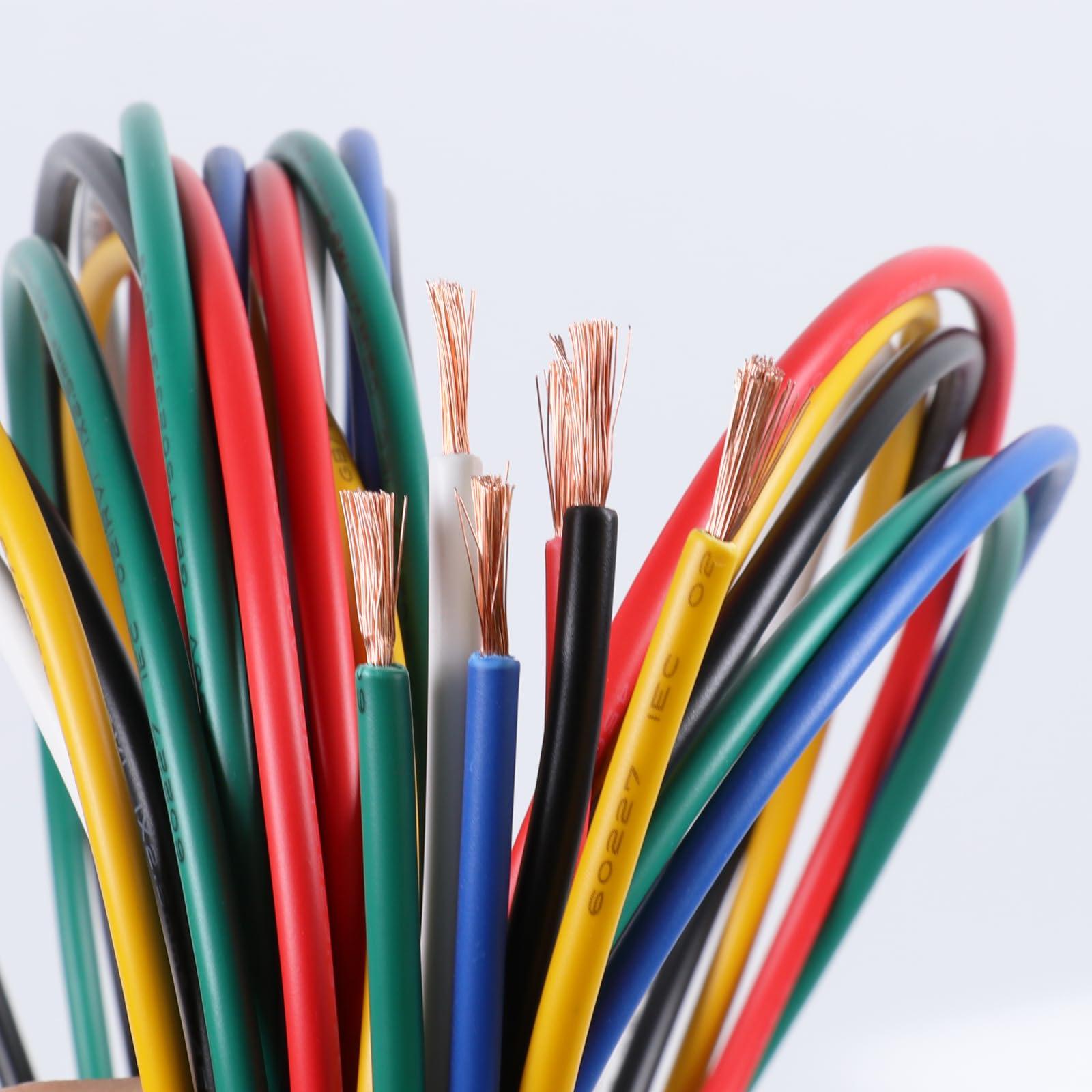 SUNNAREPOON 16 Gauge Primary Wire Kit (50 Feet Each, 6 Colors), 16 AWG Automotive Oxygen Free Copper Electrical Remote Cable Wiring for Car, Trailer Lighting Circuits Harness