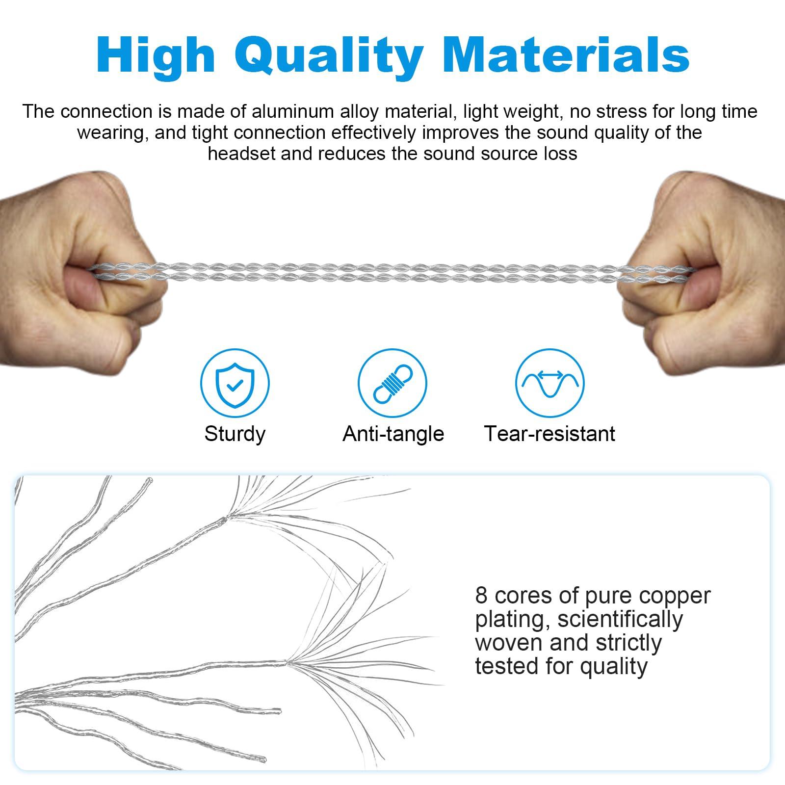 Zosvoses SE215 Cable with Mic Compatible with Shure SE215 SE315 SE425 SE535 SE846 UE900 Earphone, MMCX Cable 3.5mm, 4ft