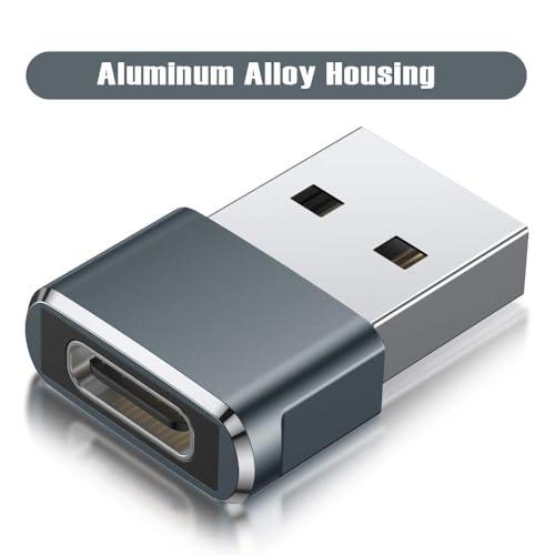 Basesailor Basesailor USB to USB C Adapter for iPhone 16 Charger 2Pack,USBC Female to A Male OTG Type C Converter for Apple Watch Ultra iWatch 7 8 9 10,iPhone 15 14 13 Plus Pro Max,AirPods,iPad,Car,Samsung S24