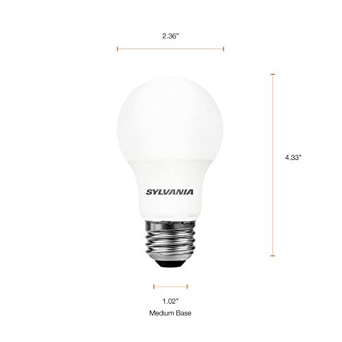LEDVANCE SYLVANIA LED A19 Light Bulb, 60W Equivalent, Efficient 8.5W, 800 Lumens, Frosted, 5000K, Daylight - 12 Pack (74470)