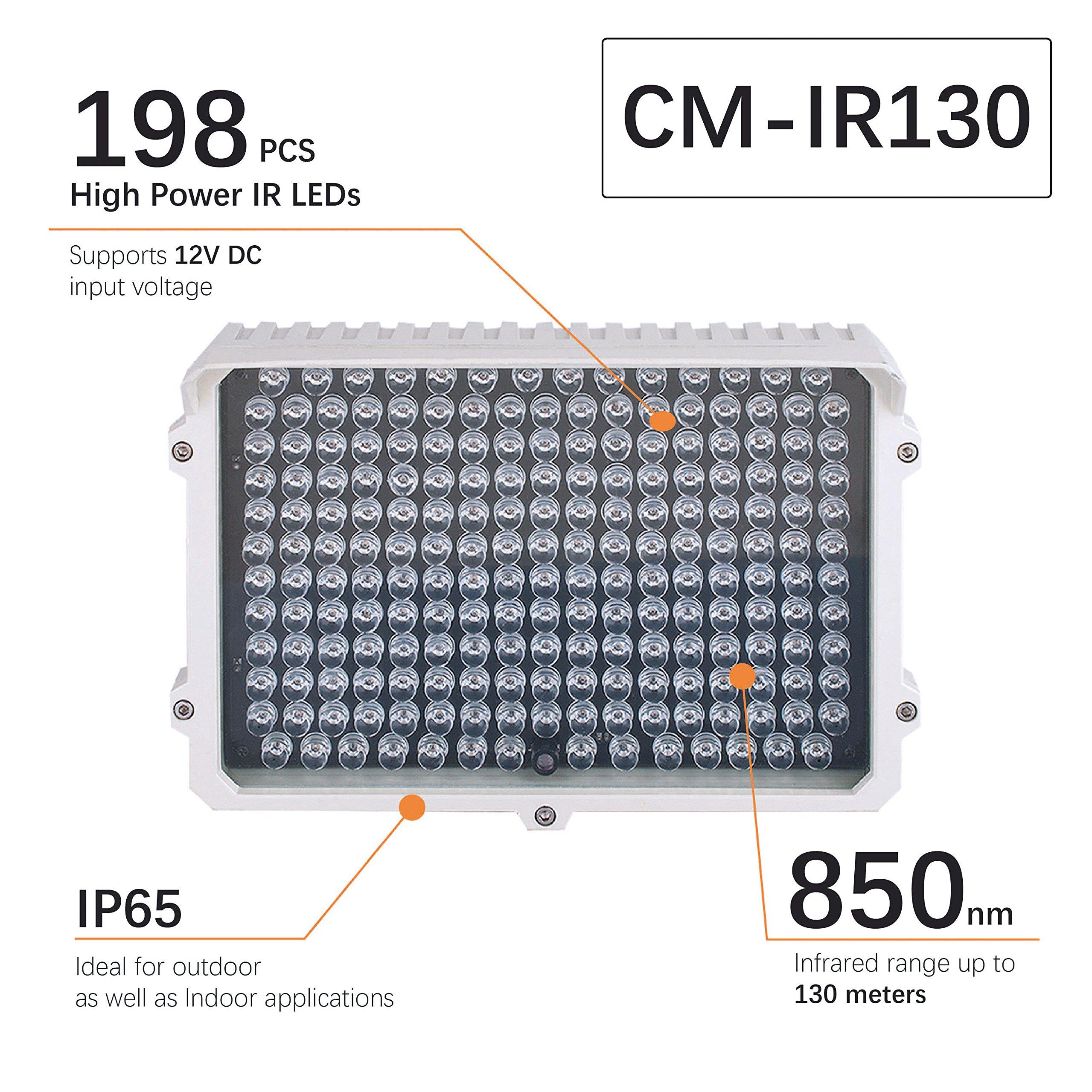 CMVision CMVision IR130-198 LED Indoor/Outdoor Long Range 300-400ft IR Illuminator with Free 3A 12VDC Adaptor
