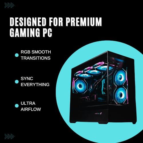 Cooler Power Cooler Power 120mm Black Mirror RGB Fans, Premium PC Fans, High Airflow, Ultra-Quiet Speed Control (PWM), Universal RGB SYNC(Aura, Fusion, Mystic) (Black, 3 Pack)