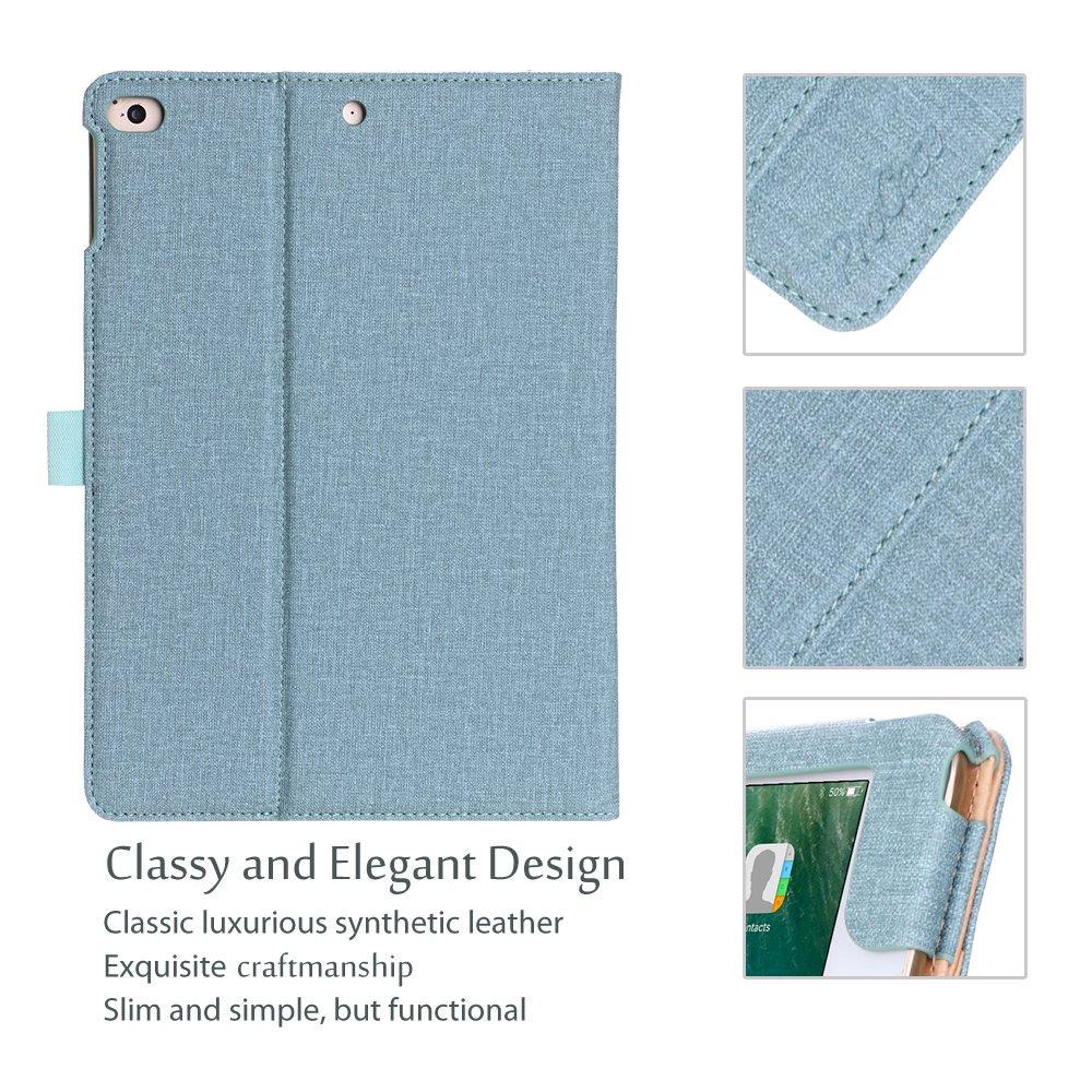 ProCase ProCase for iPad 9.7 Inch iPad 6th/5th Generation Case 2018 2017/iPad Air 2/Air 1 Case, Premium Leather Folio Corner Protection Multi-Angle Viewing Stand Cover with Front Pocket Pen Loop -Teal