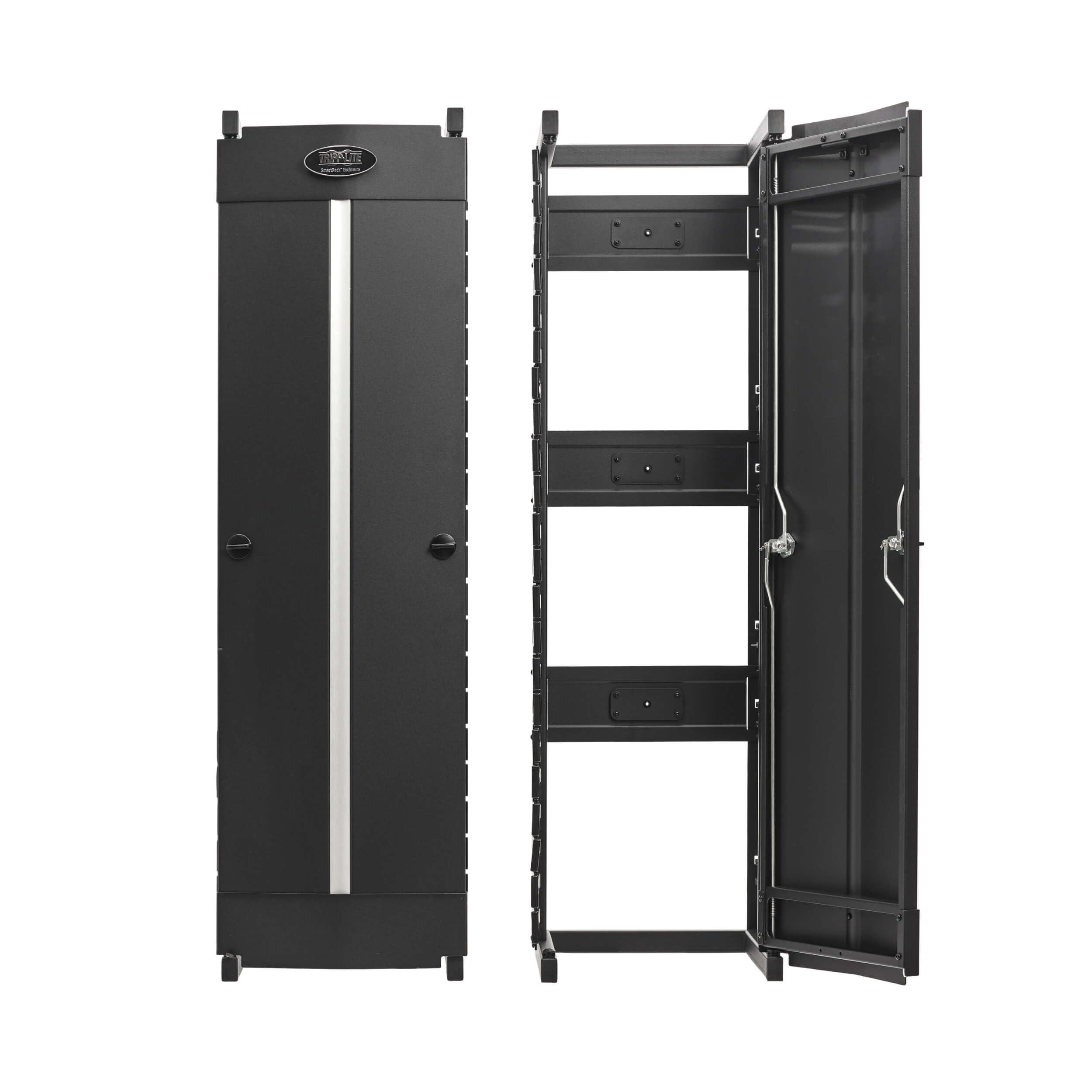 Tripp Lite Tripp Lite Vertical Cable Manager, High-Capacity Deep Double Finger Duct, Front-Facing Cover, Two 3.5 feet Tall Sections, 12 inch Wide x 11.4 inch Depth, Black, 5-Year Warranty (SRCABLEVRT12HD)