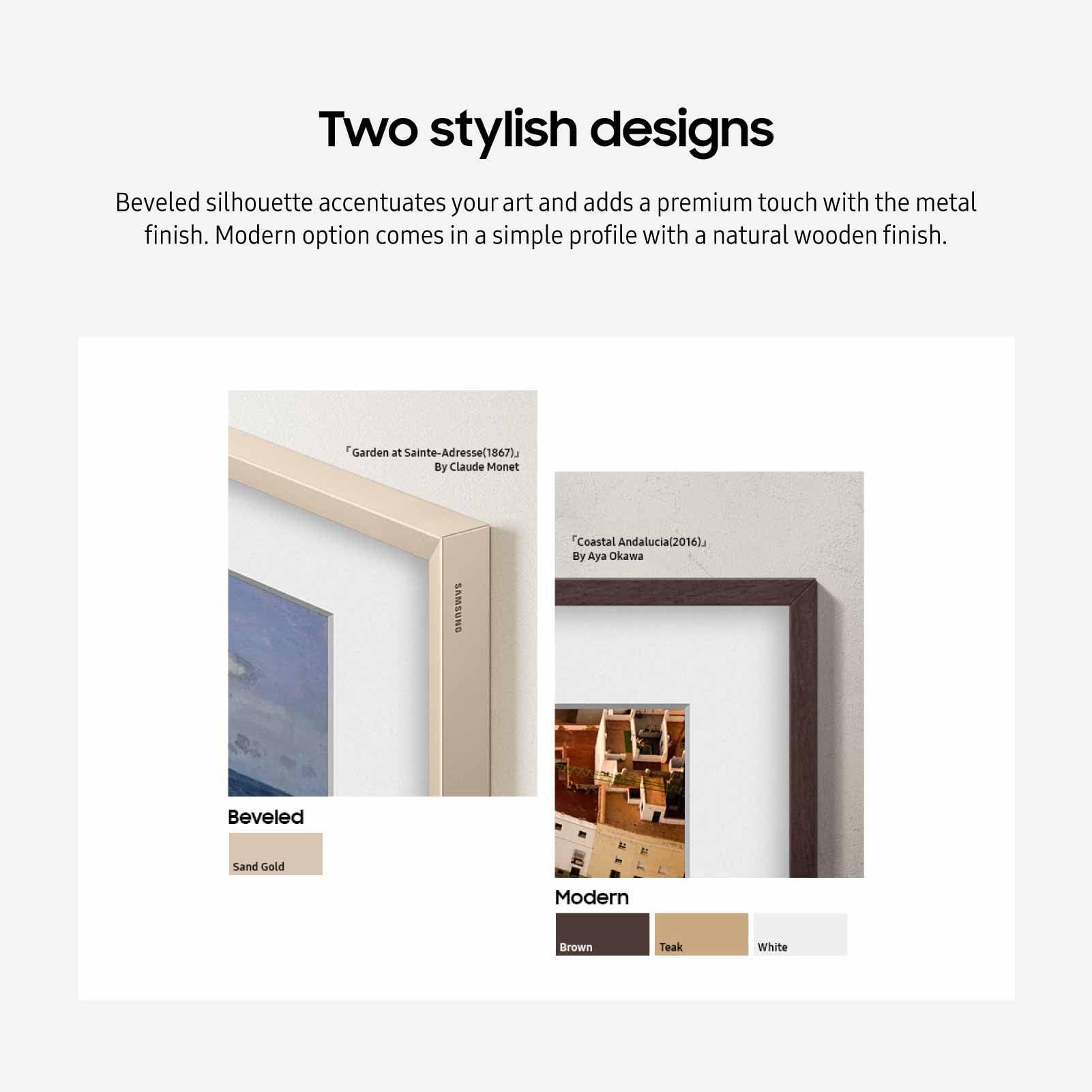 Samsung Samsung 43 The Frame TV Customizable Bezel, Magnetic, Quick and Easy Installation, VG-SCFC43SGMZA, 2023, Sand Gold Metal