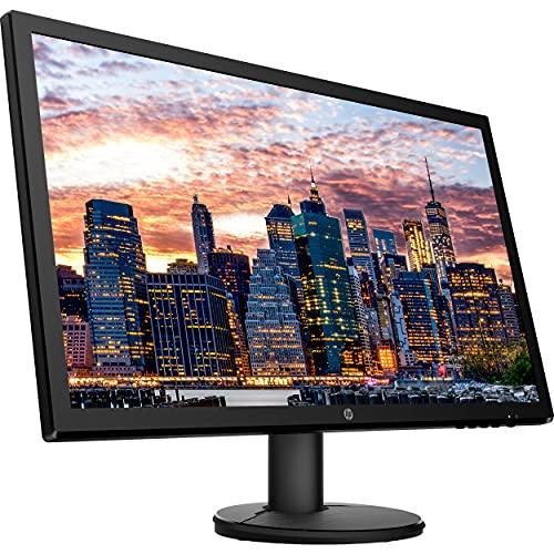 HP HP V24 FHD 1920x1080 Monitor Bundle with HDMI, FreeSync, Low Blue Light, and Mini Bluetooth Speaker for Professional Sound, Built-in Microphone and Remote Shutter for Photos