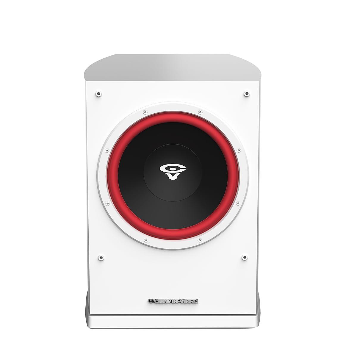 CERWIN-VEGA! CERWIN-VEGA! Home Audio LA110W 10 inch 200 Watts Powered Active Subwoofer Speakers (White)