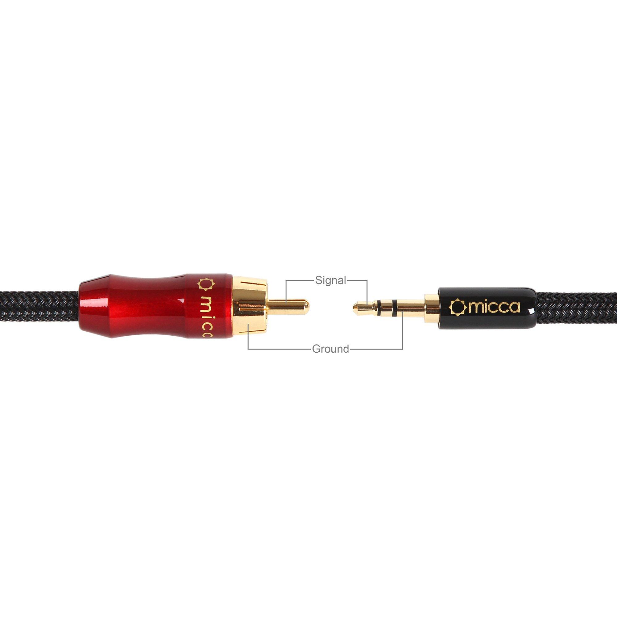 Micca Micca Premium SPDIF Digital Coaxial Audio Cable - 3.5mm (1/8") to RCA, 3ft, Polarity: Tip - Signal, Sleeve - Ground