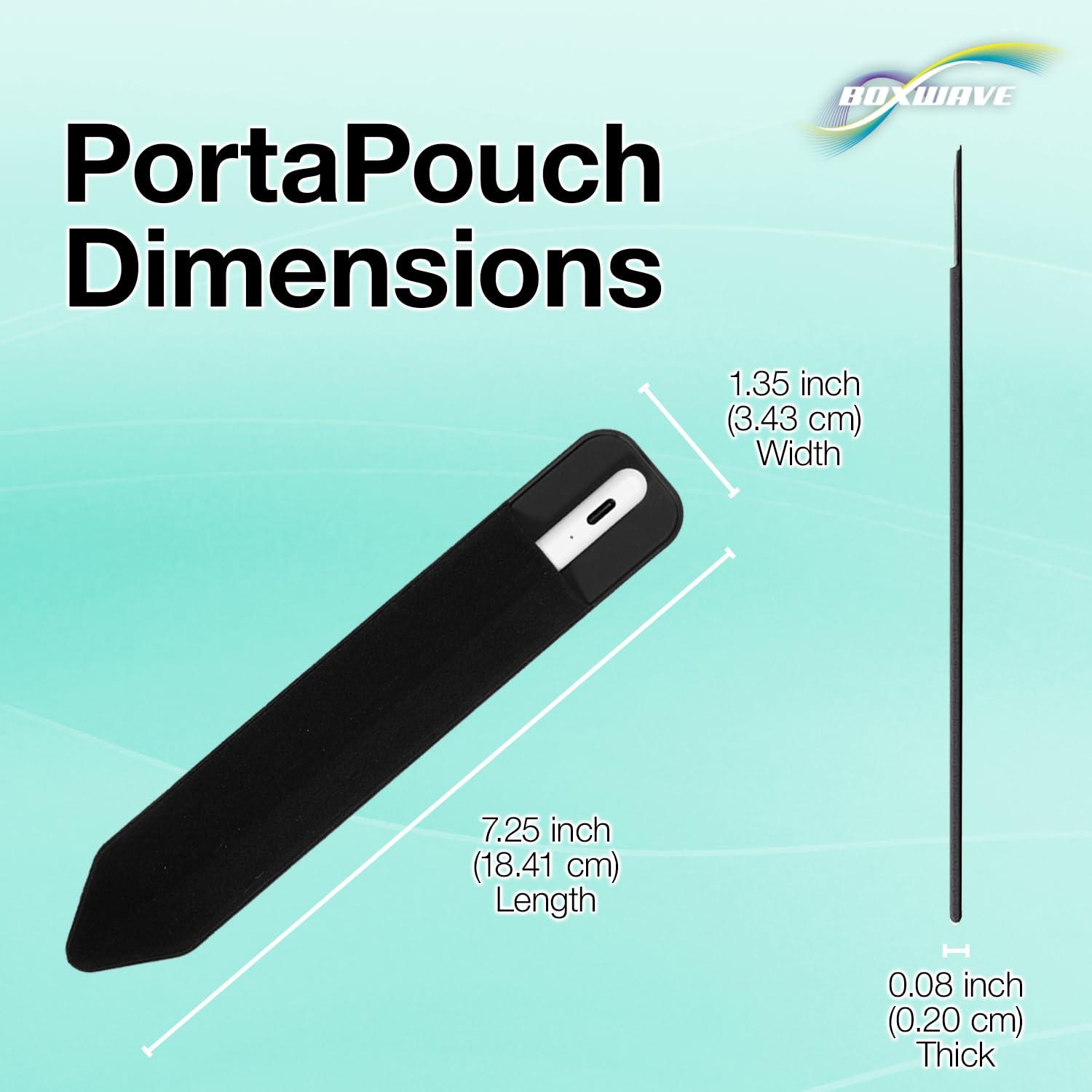 BoxWave BoxWave Stylus Pouch Compatible with Interelectronix IX-TP240 - Stylus PortaPouch, Pen Stylii Holder Carrier Portable Self-Adhesive - Jet Black