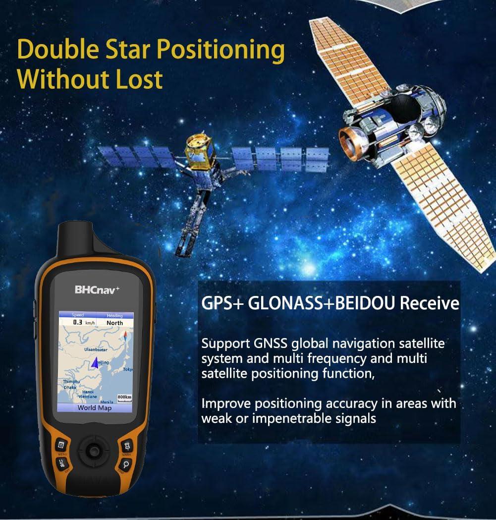 BHCnav BHCnav NAVA F30 Handheld GPS Units,Colorful Map Handheld GPS Navigation Device,Land Accuracy Surveying GPS Equipment for Outdoor Hiking Hunting Traveling Adventures