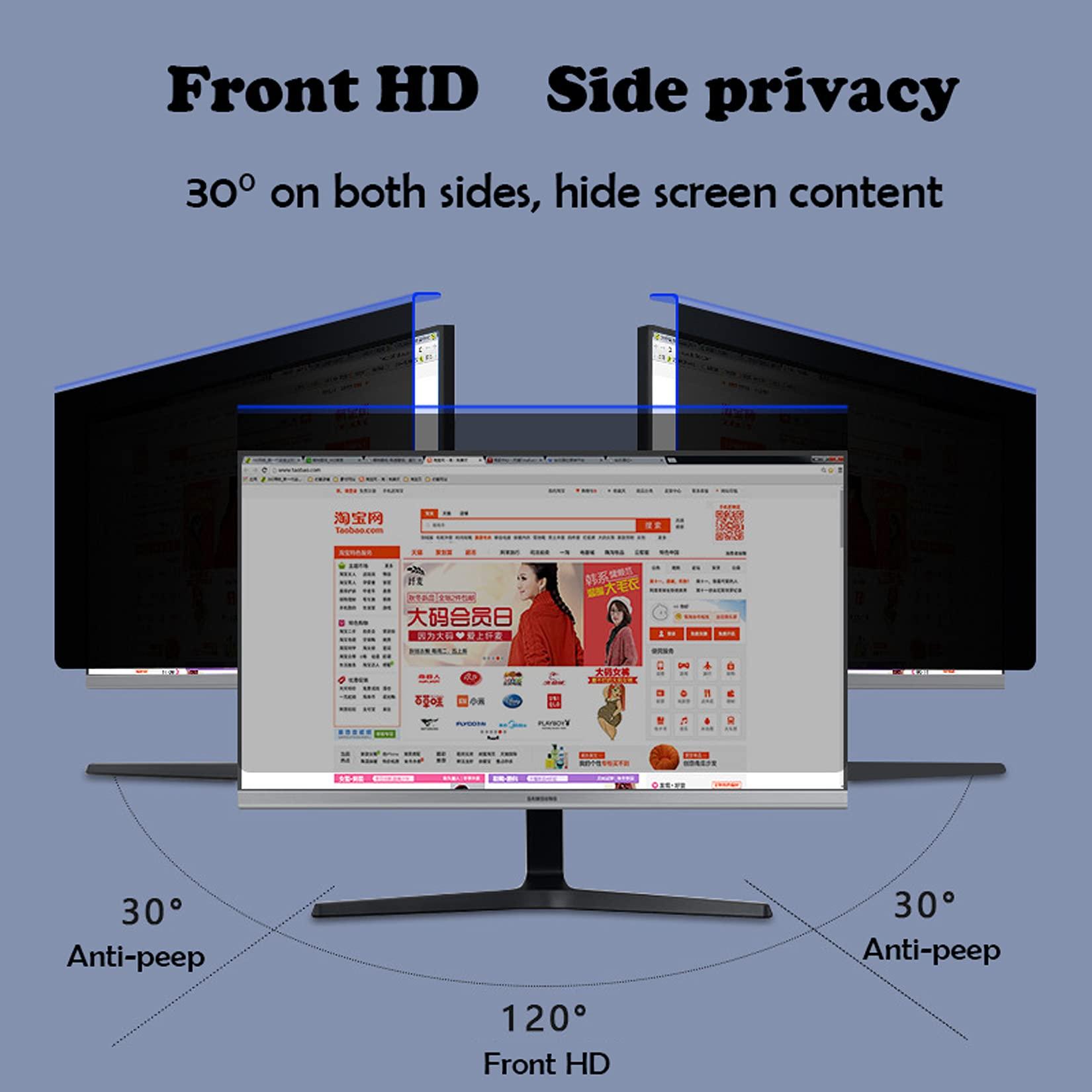 WLWLEO WLWLEO Privacy Screen Protector for Computer Monitor Privacy Shield Filter, Anti-Spy/Anti Blue Light/Anti-Scratch Protection Panel for 17-27 inch Computer, Hanging Installation,23.6 inch(543316mm)