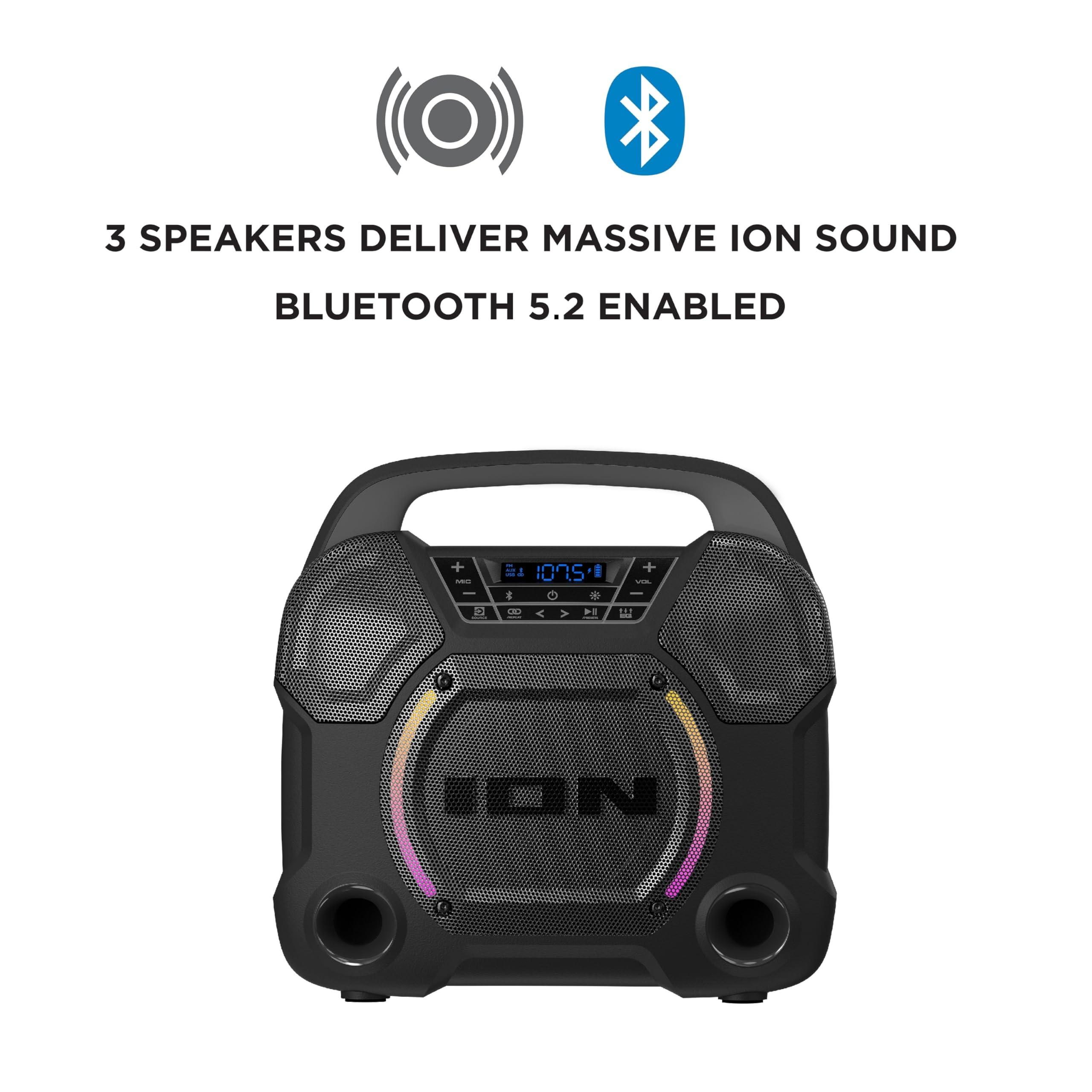 Generic ION Audio Trailblazer Roar All-Weather Bluetooth Speaker with Premium Wide Sound, Three Speakers (Renewed)