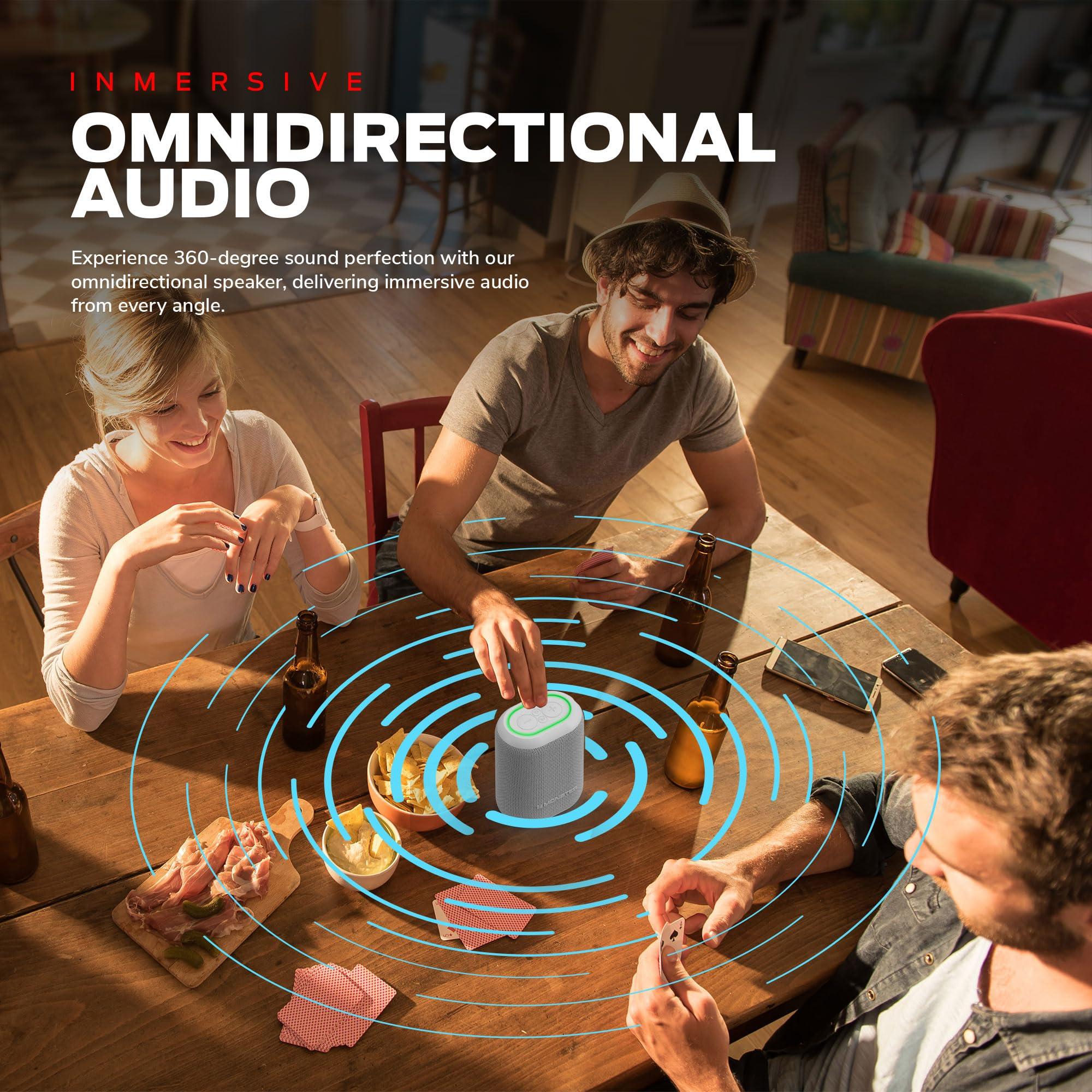 Monster Monster DNA One Portable Bluetooth Speaker, Loud Portable Speaker with 360 Bass Sound and 10W Qi Certified Wireless Charging Pad, IP67 Waterproof- for Travel, Indoor and Outdoor Use