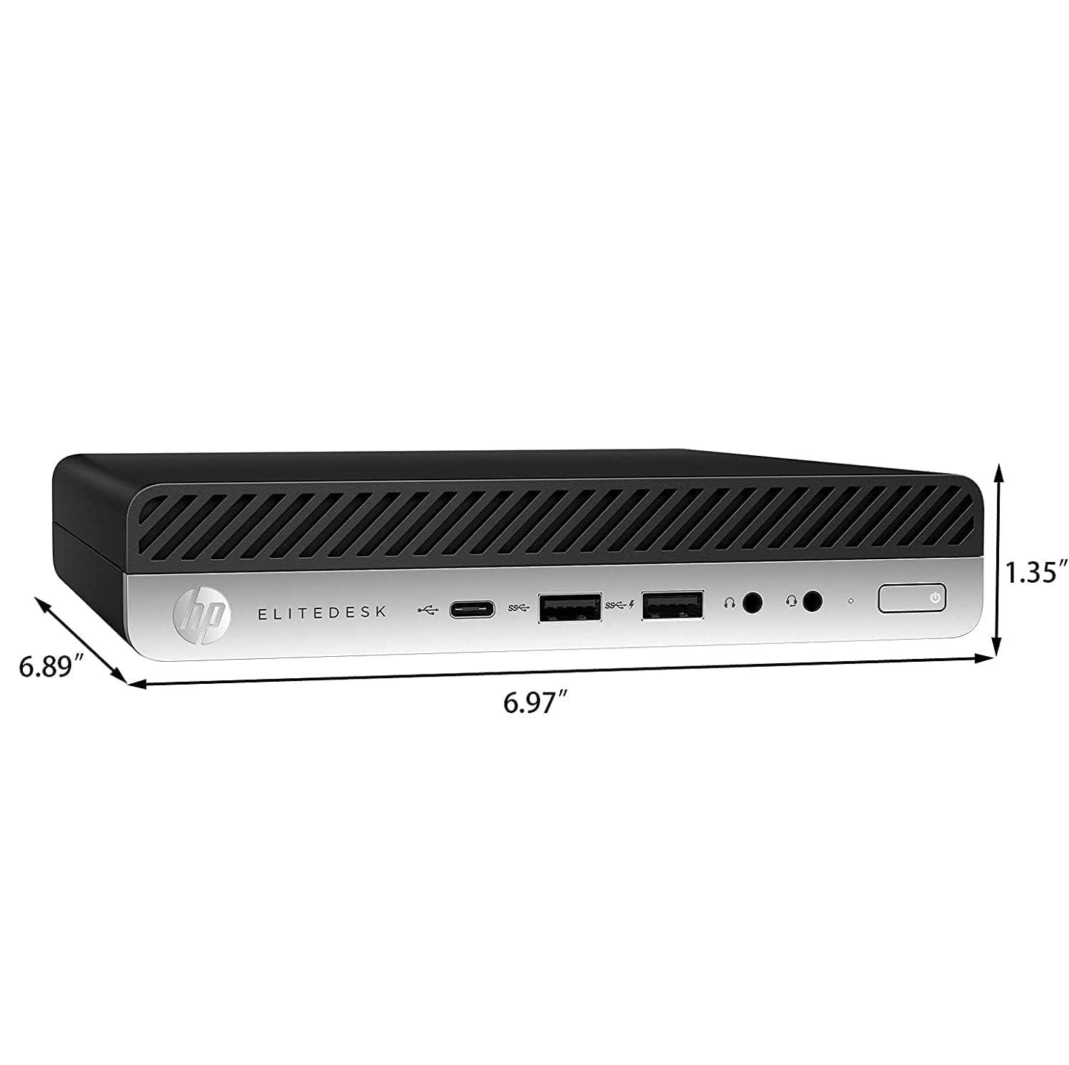 HP HP EliteDesk 800 G4 Mini Business Desktop PC, Intel Core i5-8500T, 16 GB DDR4 SDRAM, 512 GB SSD, WiFi, Mouse and Keyboard, Windows 11 Pro, Black (Renewed)