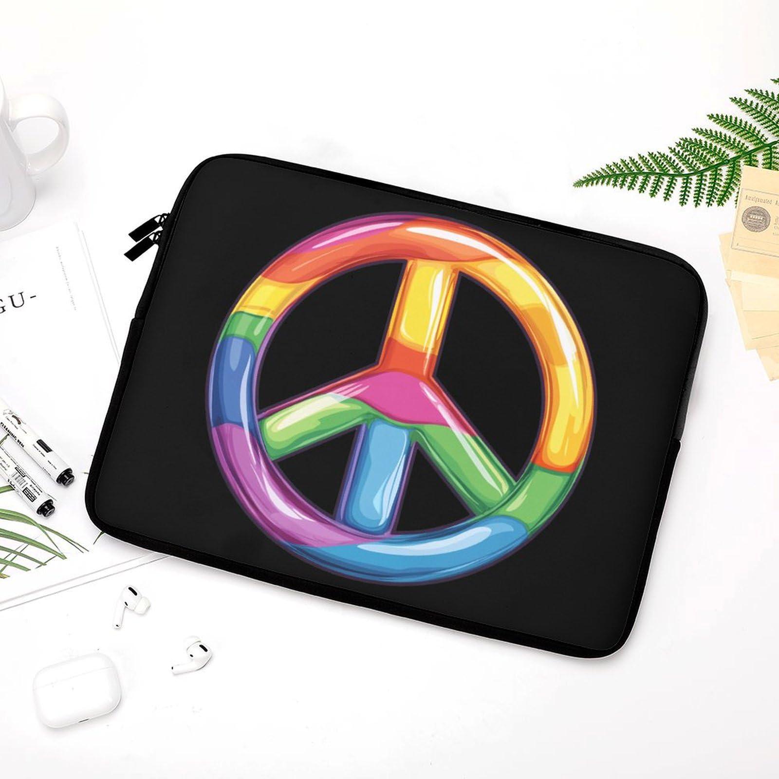 DirectNine Basics Colorful Peace Sign Symbols Laptop Sleeve 17inch Laptop Bag Computer Sleeve Tablet Briefcase Carrying Bag Protective Case Bag