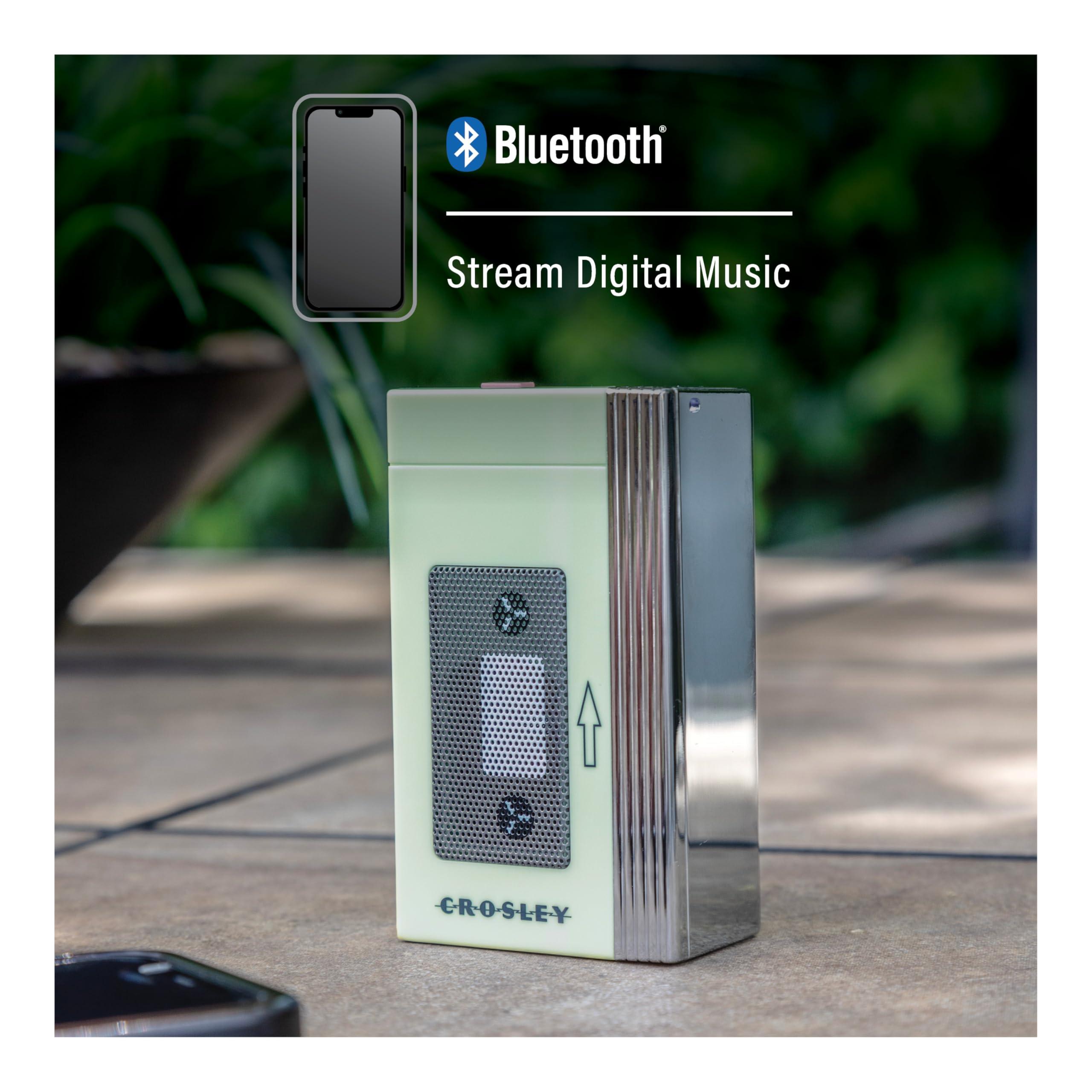 Crosley Crosley CR3047A-MT Mini Retro 80\'s Portable Bluetooth Speaker, Wireless with Microphone, Vintage, Mint