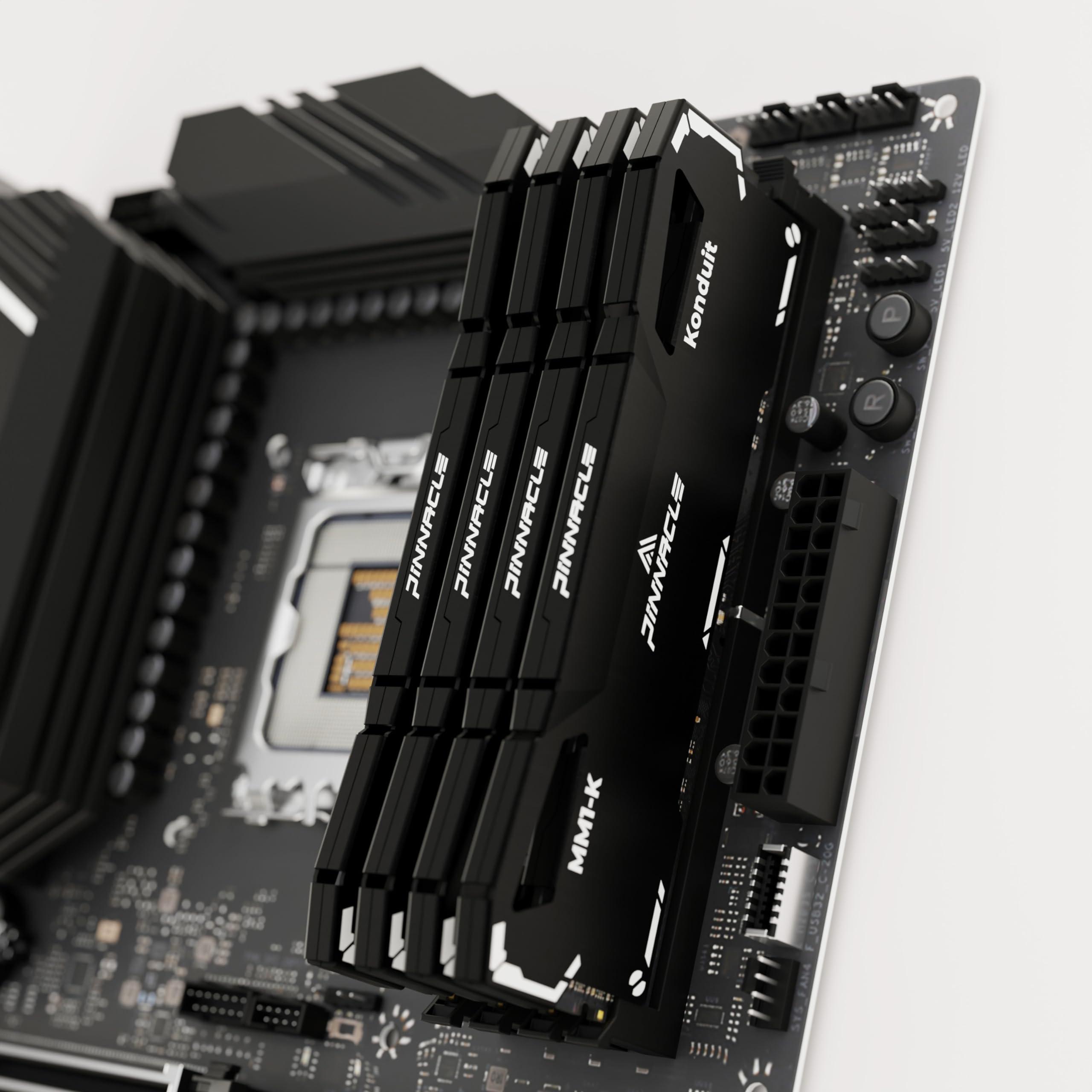 Timetec Timetec Pinnacle Konduit 32GB KIT(2x16GB) DDR4 3200MHz PC4-25600 CL16-18-18-38 XMP2.0 Overclocking 1.35V Dual Rank Compatible for AMD and Intel Desktop Gaming PC Memory Module - Black