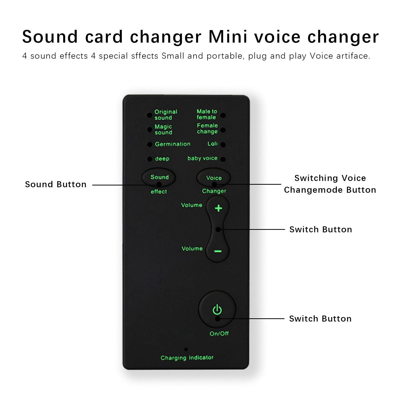 Flylin Mini Portable Voice Changer, Handheld Microphone Voice Modulator Disguiser with 8 Sound Effects, Live Broadcast Voice Gaming Recording for Mobile Phone Computer PS4 PS5 Xbox One Games Streaming