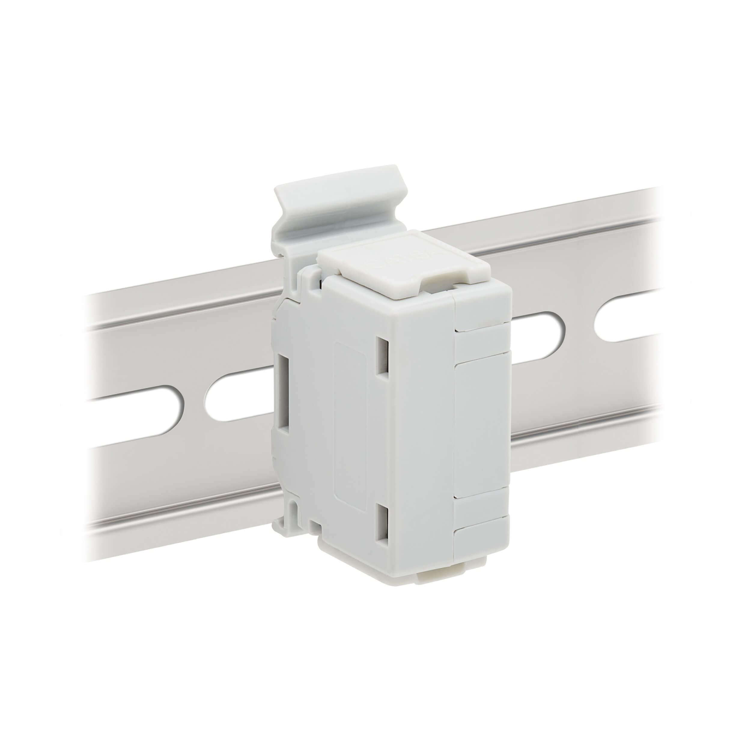 Tripp Lite Tripp Lite DIN-Rail Cat6a RJ45 Shielded in-Line Mountable Snap-in Coupler & PoE++, EMI/RFI Shielding, Backwards Compatible, Female-to-Female, TAA Compliant, Manufacturer's Warranty (N235-D01-SH-6A)