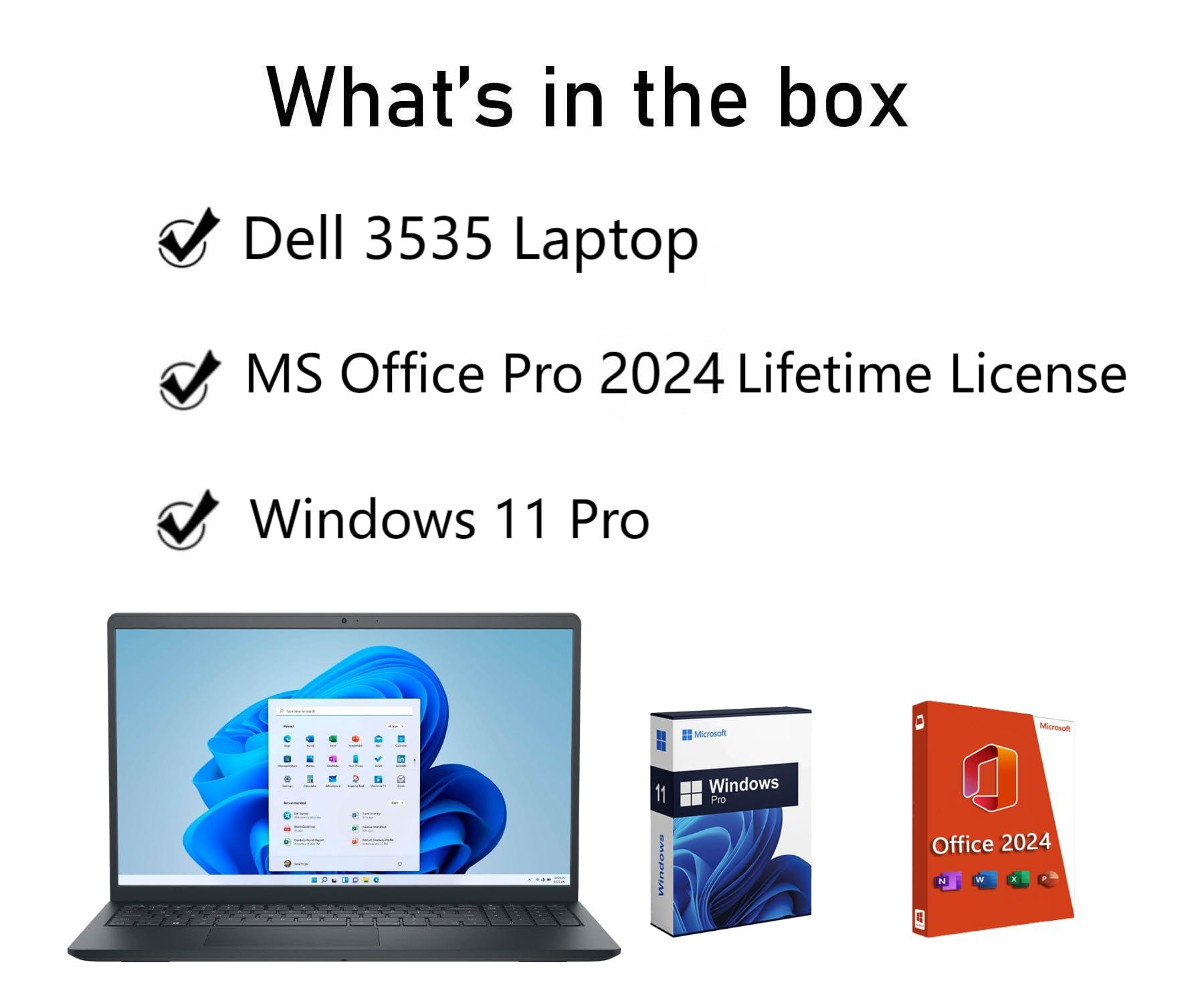 Dell Dell Inspiron 15 3535 Touchscreen Laptop, 15.6" FHD Business Laptop, 16 GB RAM, 512 GB SSD, AMD Ryzen 5 7530U Up to 4.5GHz, Windows 11 Pro, MS Office Pro 2024 Lifetime License, Design Mouse