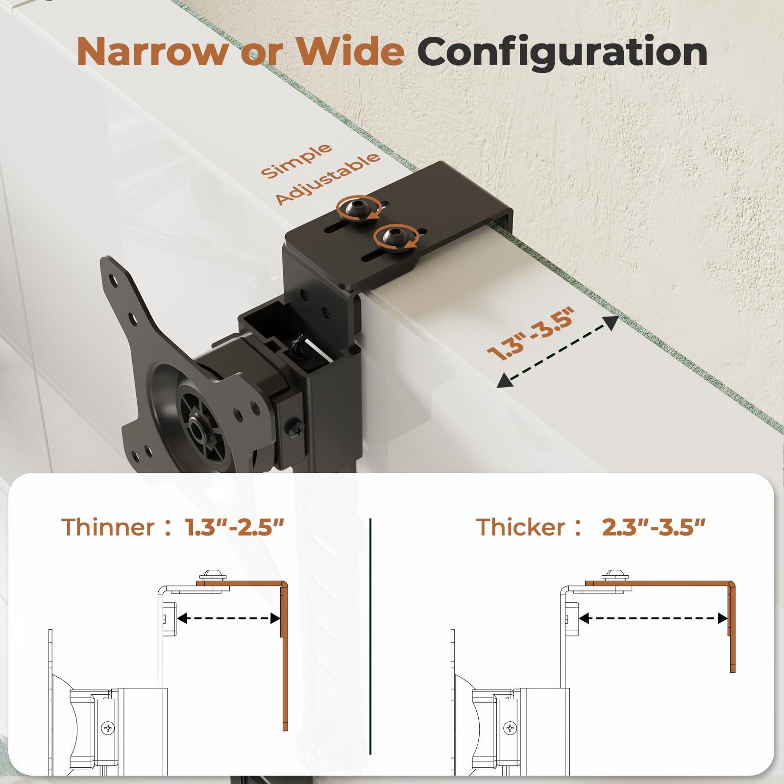 JOY worker JOY Worker Cubicle Monitor Mount - Height Adjustable Hanging Mount, 13"-34" Cubicle Monitor Hanger, VESA 75*75/100*100mm, Clamp Hook Top Holds Up to 17.6 lbs, Black