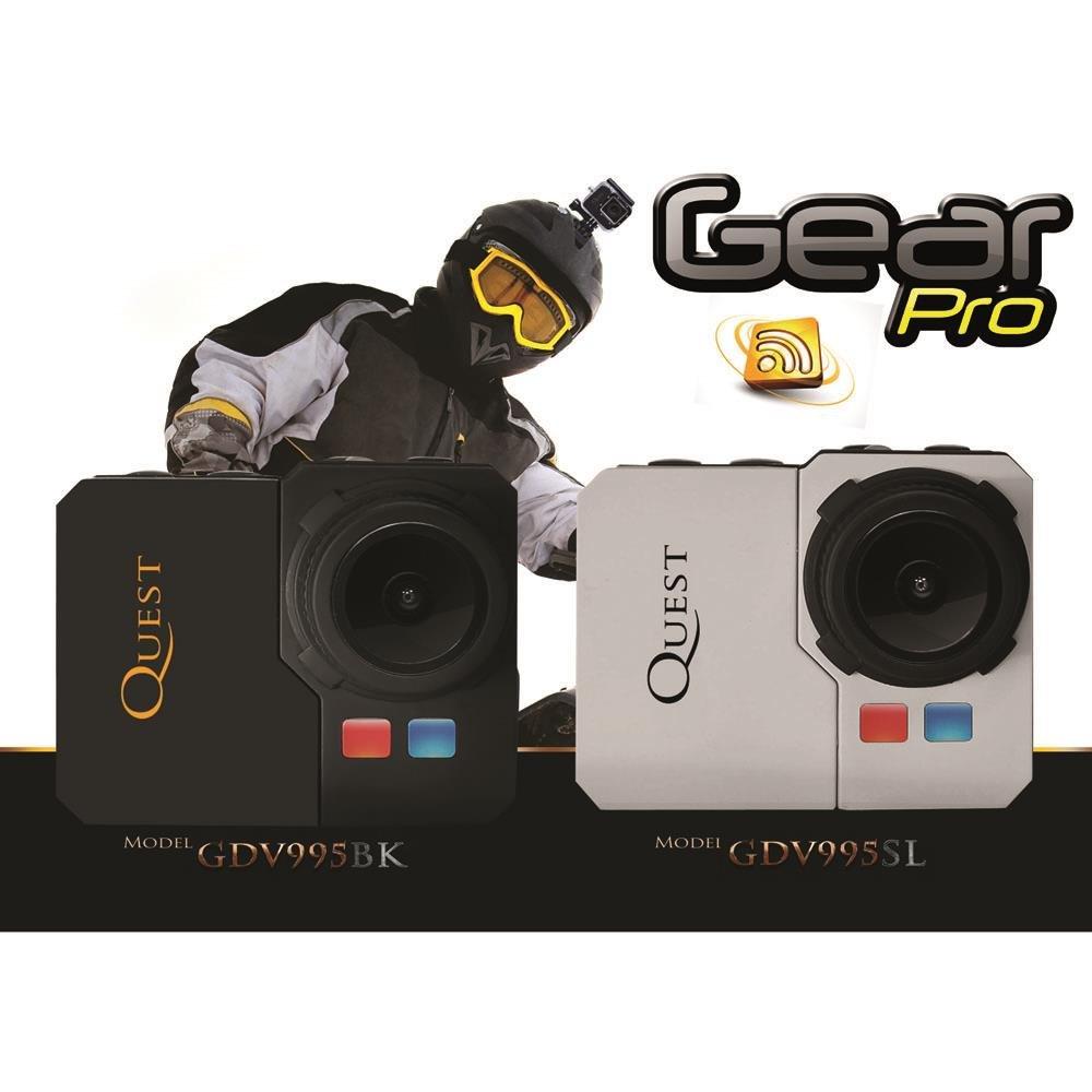 Sound Around Sound Around Gear Pro Quest Wi-Fi Action Cam, Full HD Hi-Resolution 1080p Video, 16 Mega Pixel Camera, 2.0\'\' LCD Display, Wireless Remote, Free Downloadable App, Waterproof Case, Black, (GDV995BK)