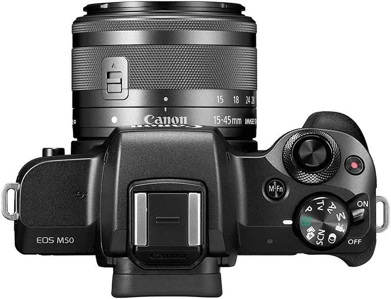 Canon Canon EOS M50 Mirrorless Camera Kit w/EF-M15-45mm and 4K Video (Black) (Renewed)