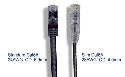 RiteAV RiteAV - Ultra Slim, Fluke Tested Cat 6A High Density Network Ethernet Cable - Black - 0.5ft (10 Pack)