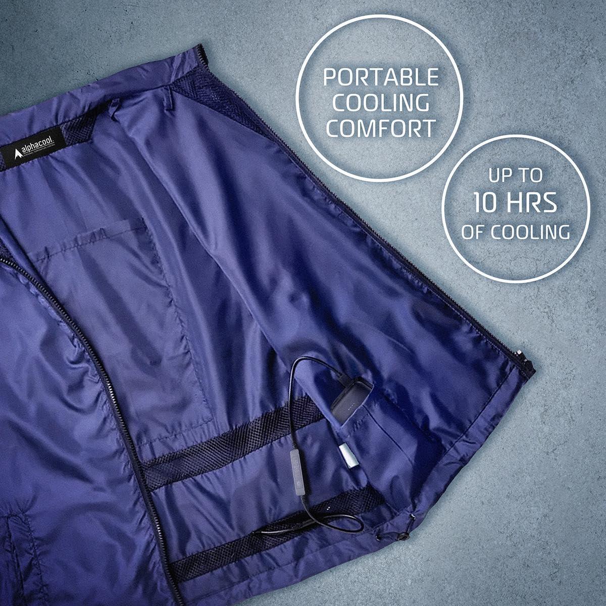 Alphacool AlphaCool Cooling Fan Vest with 2 fans for Men & Women Personal Wearable Air Conditioner 2XL