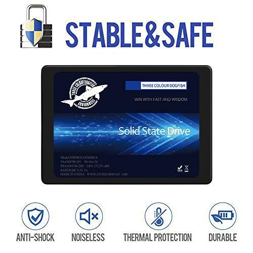 THREE COLOUR DOGFISH Dogfish 64GB 2.5\" Internal SSD, 3D NAND Solid State Drive, SATA III 6Gb/s 2.5 inch 7mm (0.28), Read up to 400MB/s - (2.5 64GB)