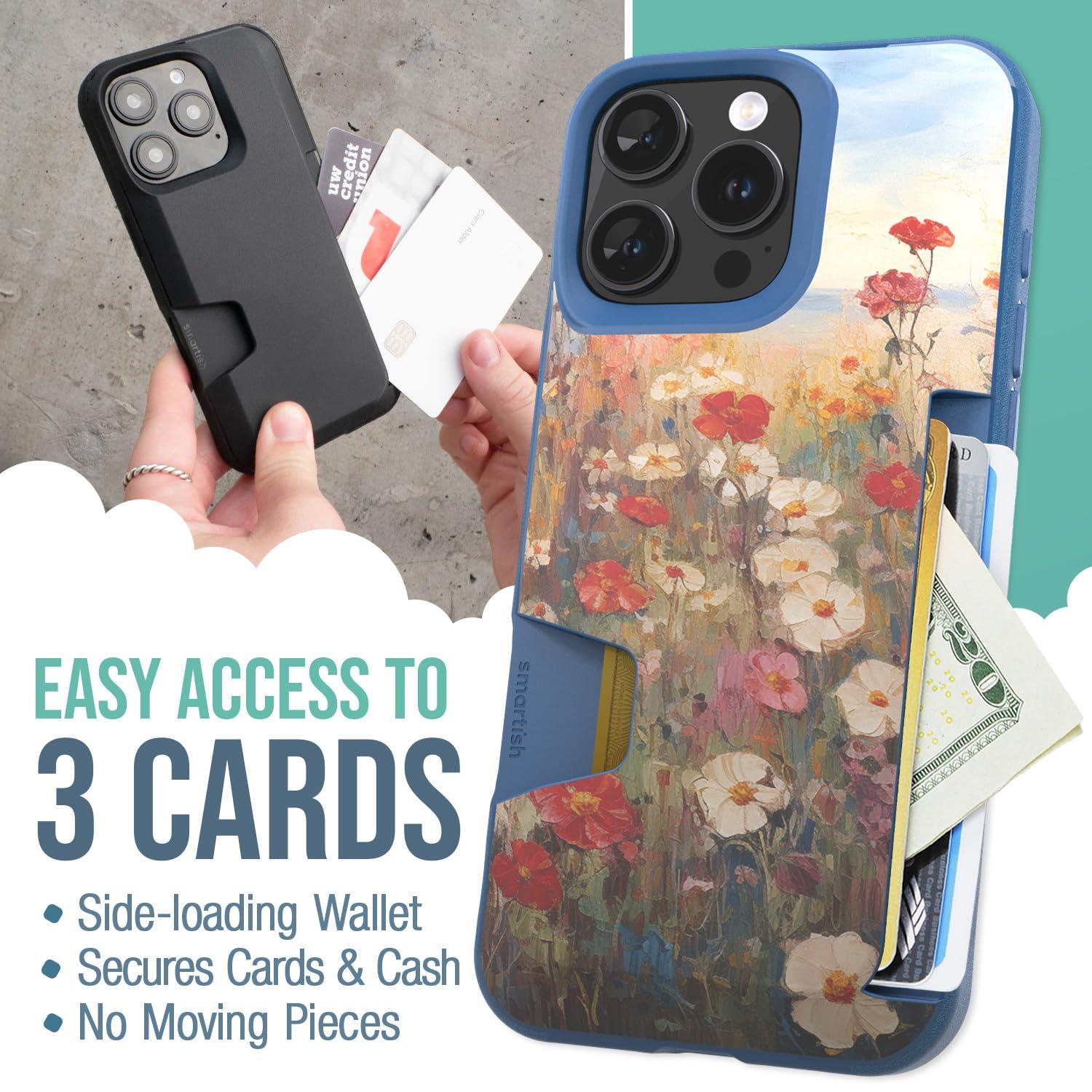 Smartish Smartish iPhone 16 Pro Max Wallet Case + USB C Lightning Cable Combo - 6 Foot Fabric Wrapped Fast Charging Cable + Hidden Card Slot Cover Compatible with Apple iPhone 16 Pro Max