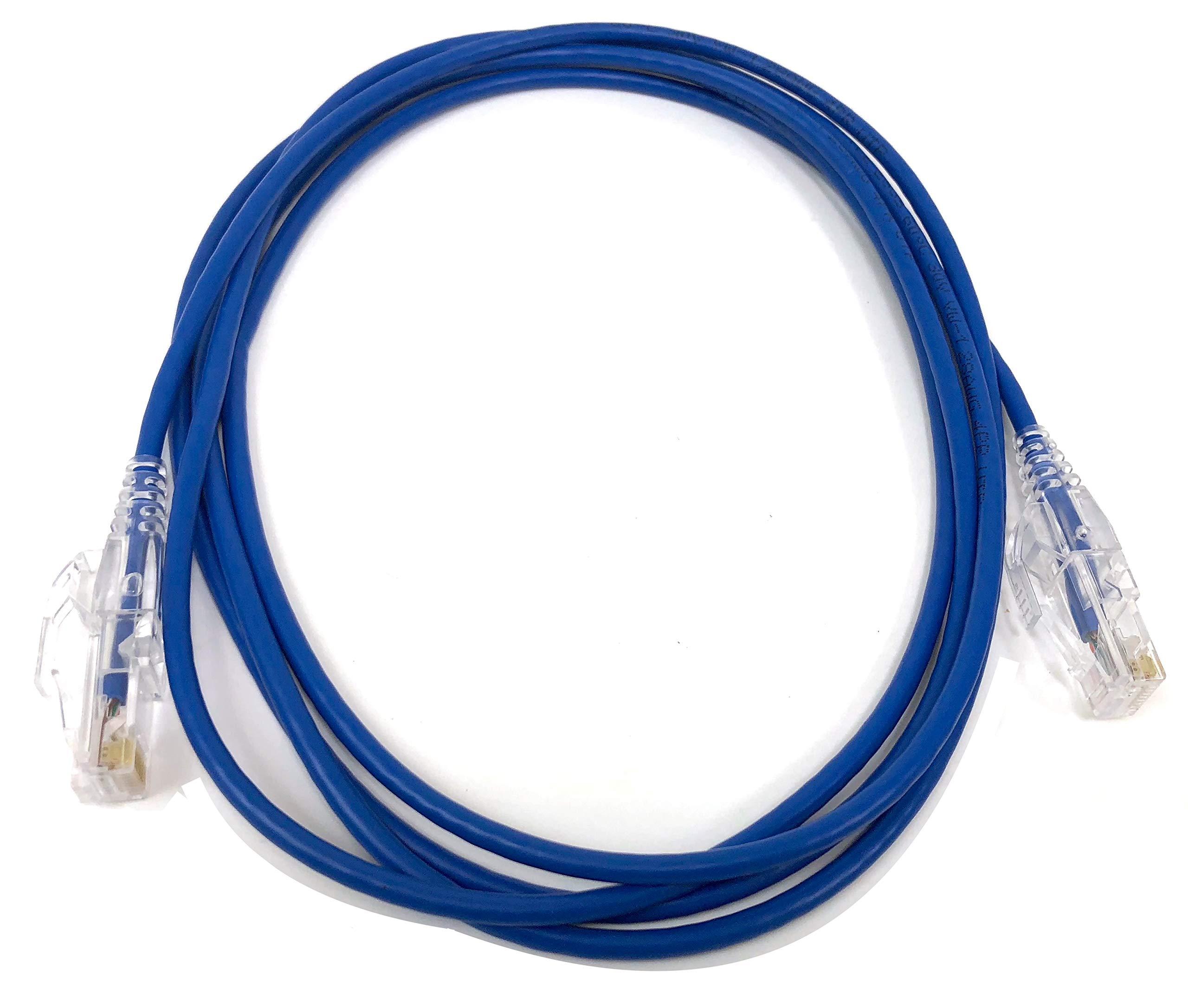 MICRO CONNECTORS Micro Connectors 5 Feet Cat 6A Ultra Slim Patch (28AWG) Cable (Blue) 5-Pack (E09-005BL-SL5)