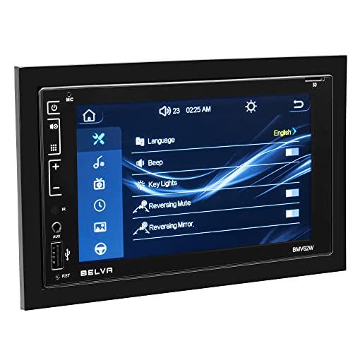 BELVA Belva BMV62W 6.2" Double DIN Touchscreen Bluetooth Car Stereo Receiver with Apple CarPlay, Android Auto and Mirrorlink