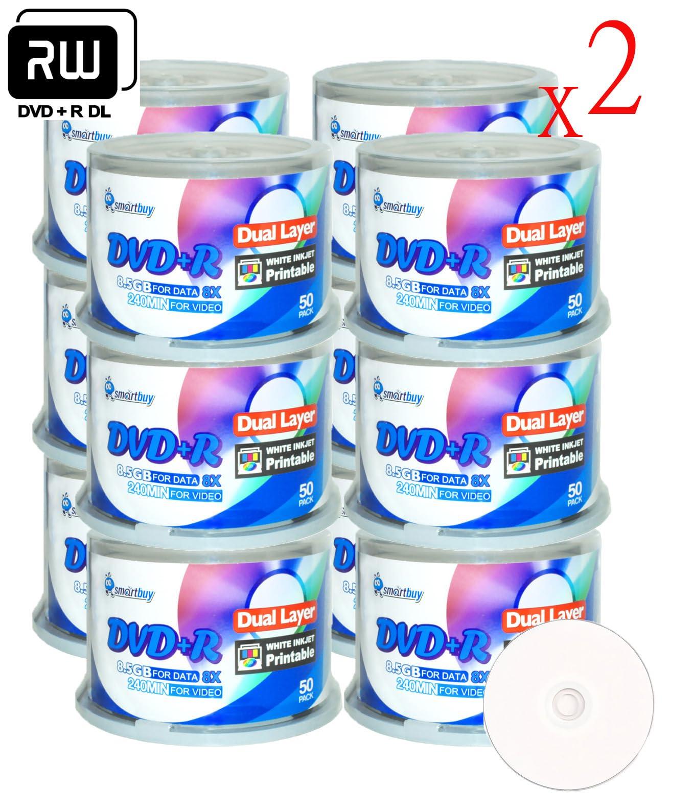Smartbuy Smartbuy 1200-disc 8.5gb/240min 8X DVD+r Dl Dual Layer Double Layer White Inkjet Hub Printable Blank Data Recordable Media Disc Spindle