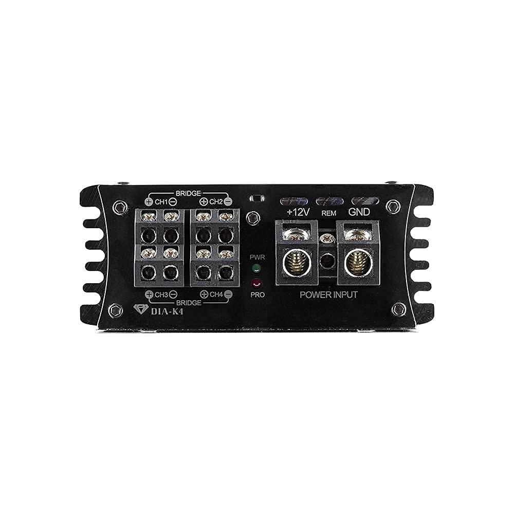 BLACK DIAMOND Black Diamond DIA-K4 Car Audio Amplifier 4 Channel, Full Range, Class D, 2000 Watts Max Power, Acrylic Window with Red LED Lighting