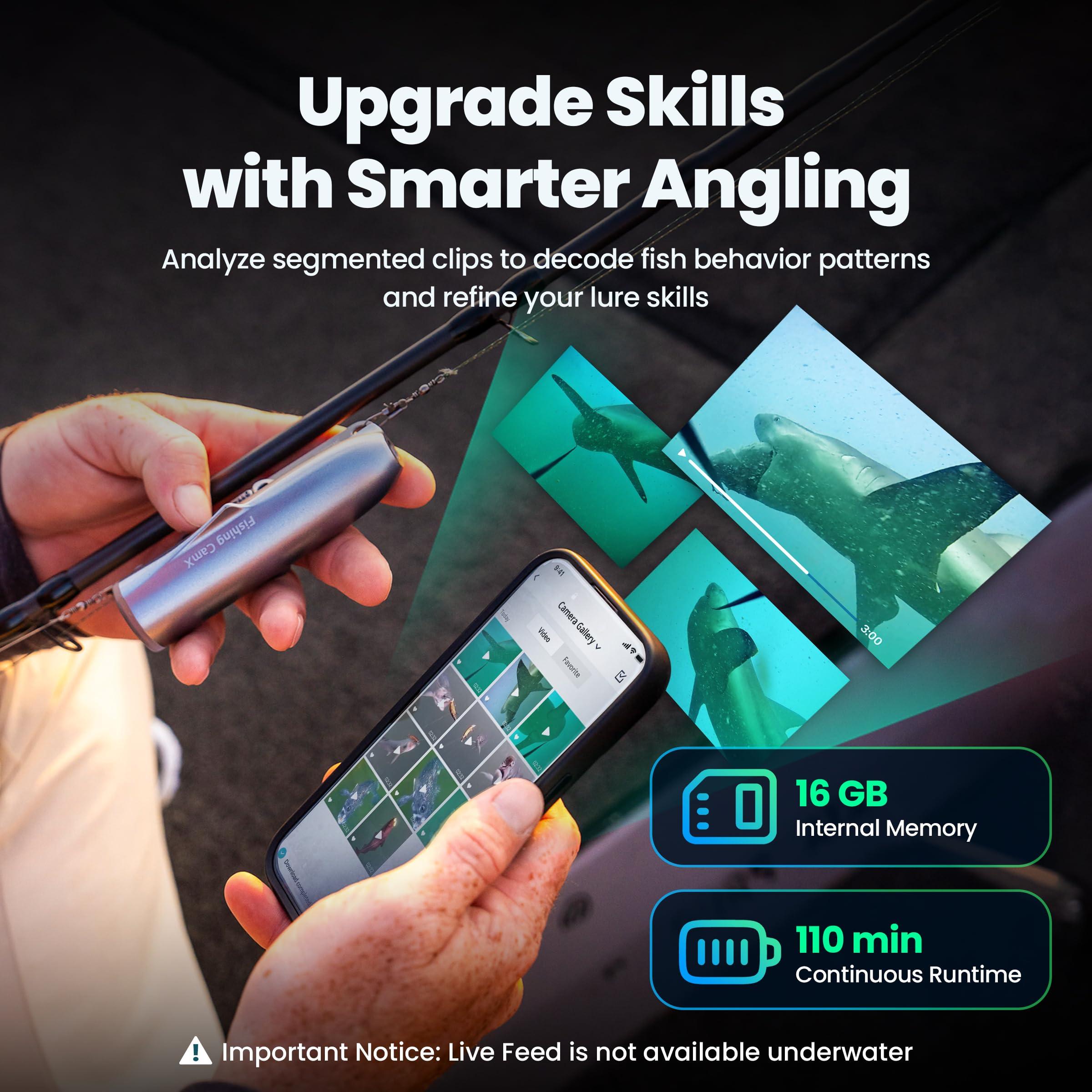 Chasing CanFish Fishing CamX Underwater Fishing Camera, HD 1080P &136Ultra-Wide-Angle,656FT ROV Waterproof/Motion Sensing/Segmented Intelligent Recording/Wireless Charge/App Compatible with iOS and Android