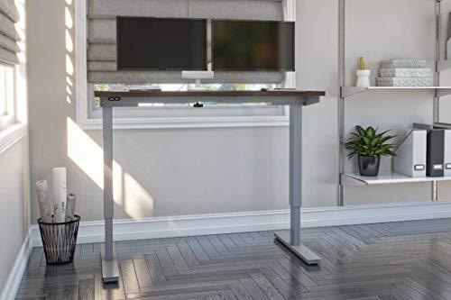 Bestar Bestar Upstand Standing Desk with Dual Monitor Arm, Ergonomic Electric Table for Home Office, 48W x 24D, Antigua