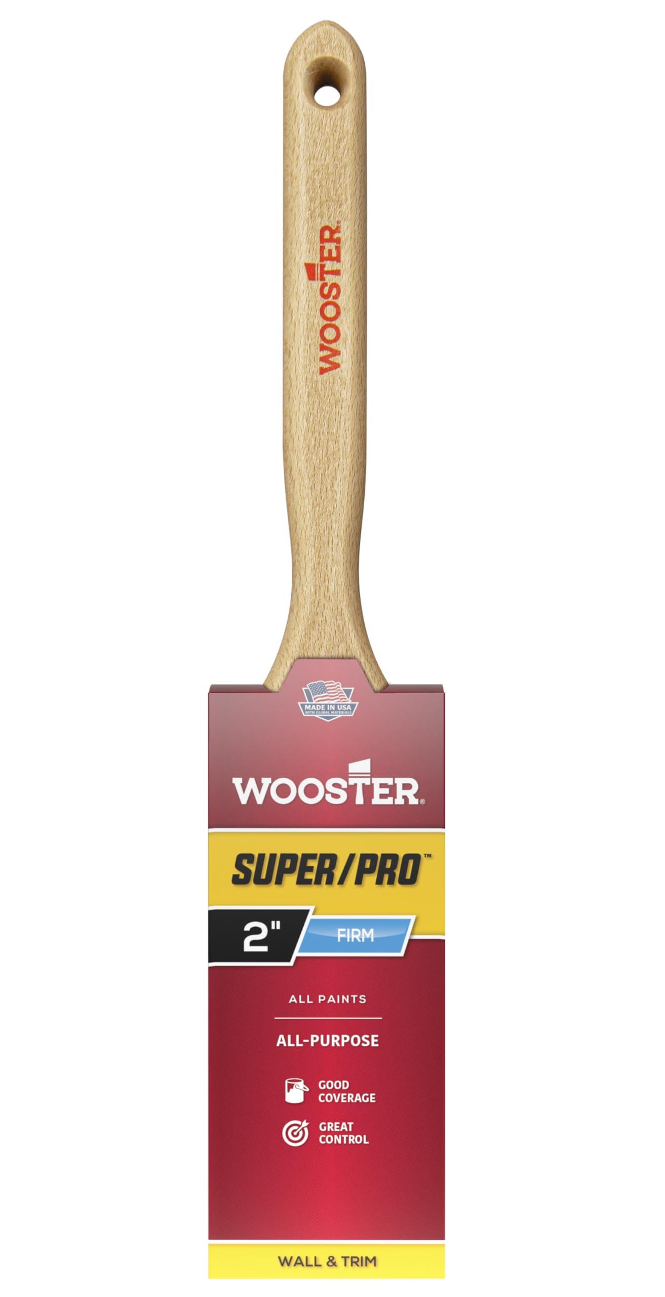 Wooster Wooster 912-0J41020020 Brush J4102-2 Super/Pro Badger Flat Sash Paintbrush, 2-Inch, 2 Inch, Gold