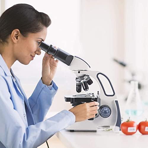 SWIFT SWIFT SW380B 40X-2500X Magnification, Siedentopf Head, Research-Grade Binocular Compound Lab Microscope with Wide-Field 10X and 25X Eyepieces, Mechanical Stage, Ultra-Precise Focusing