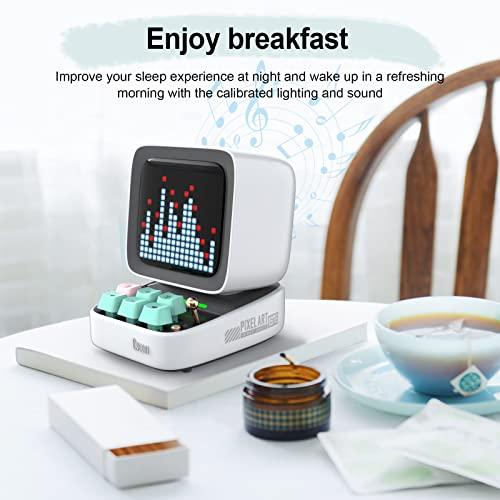 Divoom Divoom Ditoo Pixel Art Gaming Portable Bluetooth Speaker with App Controlled 16X16 LED Front Panel, Also a Smart Alarm (White)