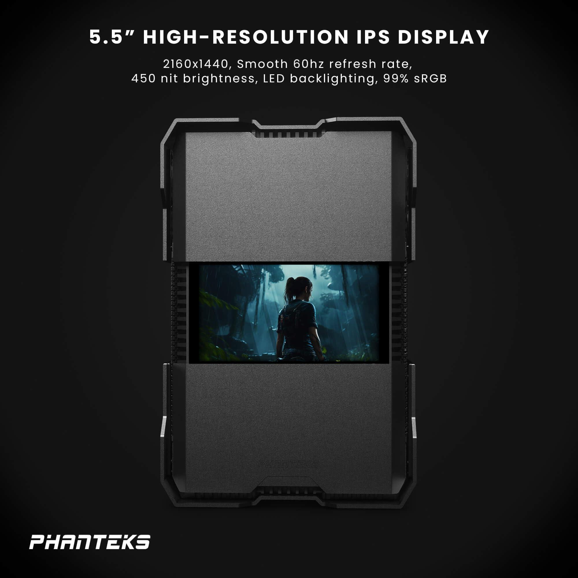 Phanteks Phanteks (PH-ES120XT_LCD_BK01 Shift XT 5.5 Hi-Res Display, Designed for Shift XT, 60hz Refresh Rate, 2160x1440 IPS Panel with LED backlighting, 99% sRGB Support, Plug and Play, HDMI, Black